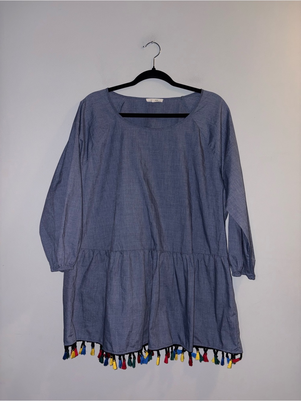 Pleione | Blue Fringe Blouse